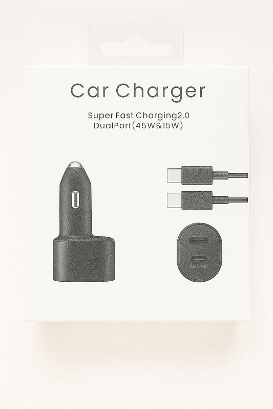 Car Charger 2.0 Dual Port ( 45W & 15W )